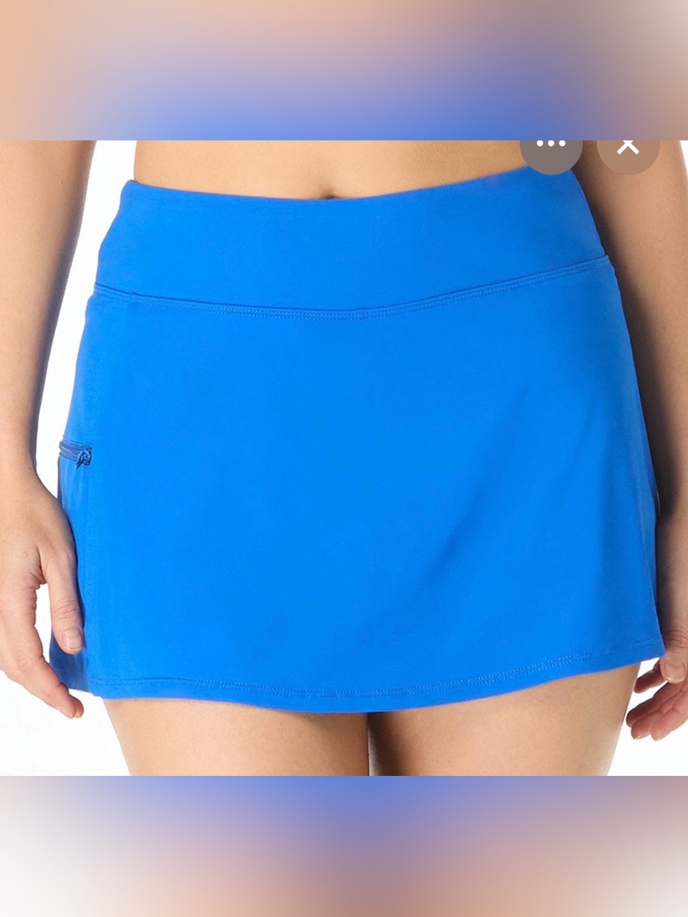 NWT Paradise Blue Swim Skirt with Zip Side Pocket